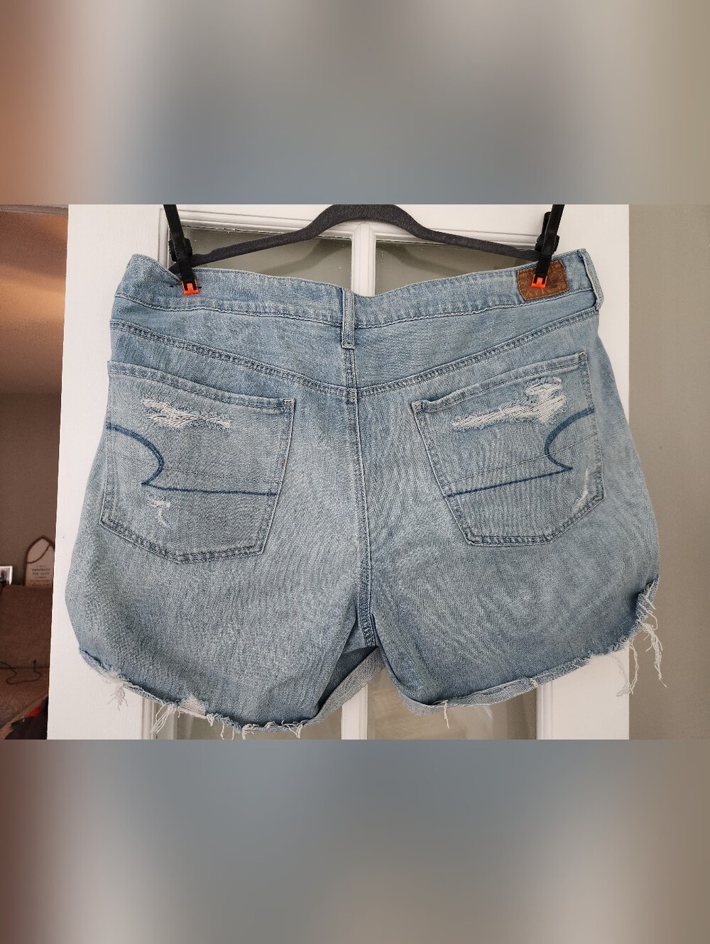 American Eagle Outfitters Light Blue Distressed Tomgirl Denim Shorts